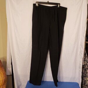 Ladies VAN HEUSEN Elastic Waist w/Drawstring Linen Blend Pants in Black - S